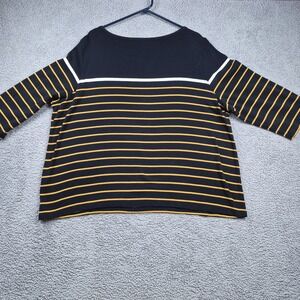 Tommy Hilfiger 2X Pullover Womens Top Blue Yellow Stripes